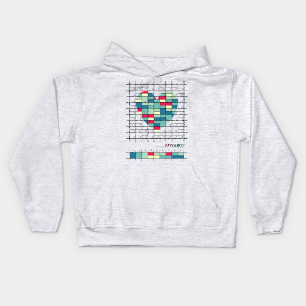 Mydoku_007_H001_005_F: Sudoku, Sudoku coloring, logic, logic puzzle, holiday puzzle, fun, away from screen Kids Hoodie by Mydoku